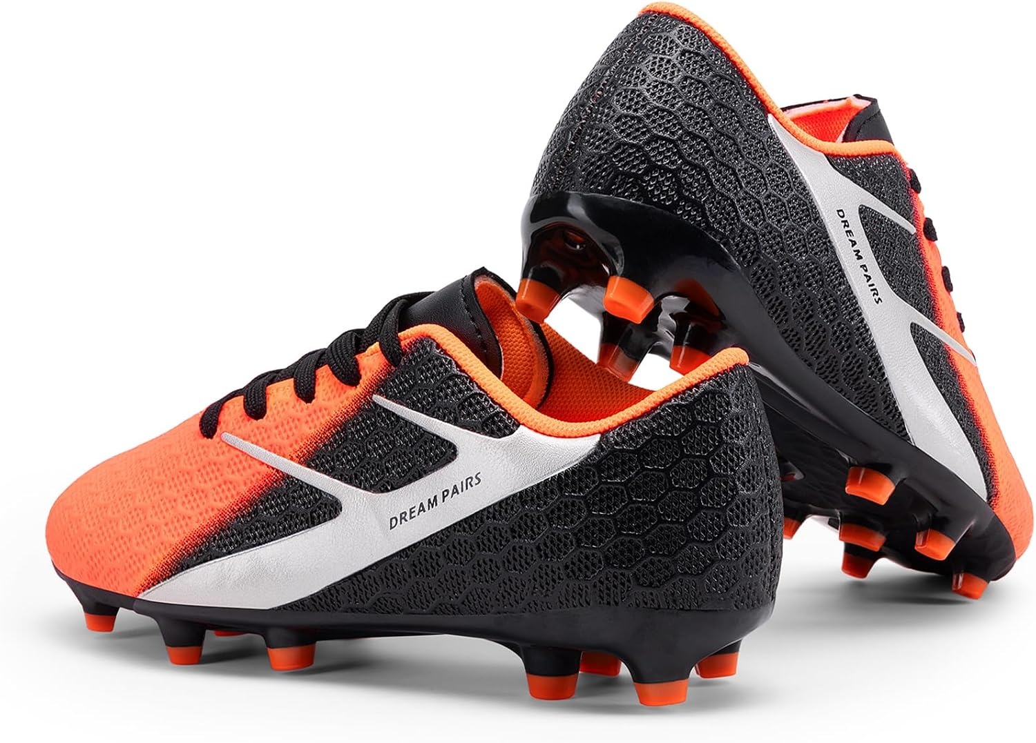 image:imageDREAM PAIRS Girl Toddler Boys Soccer Cleats Textured Upper Improves Control Rubber Outsole Boosts Grip EVA Footbed Adds Cushioning Arch Support Reduces FatigueBlackOrange