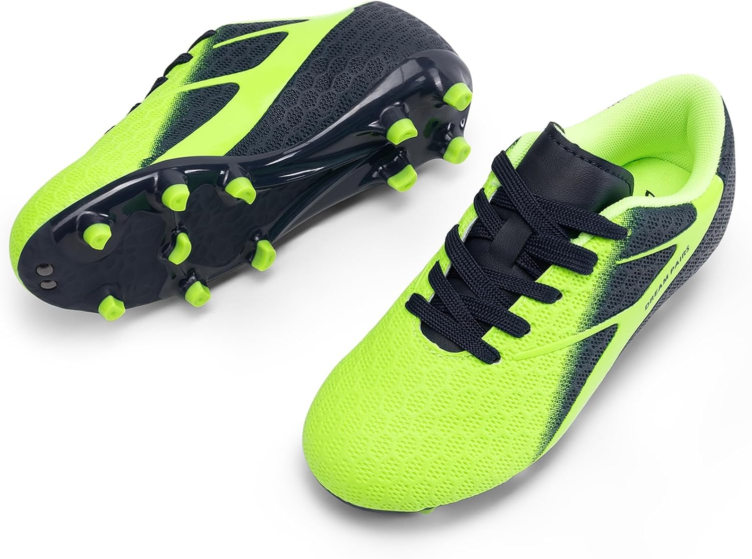 image:imageDREAM PAIRS Girl Toddler Boys Soccer Cleats Textured Upper Improves Control Rubber Outsole Boosts Grip EVA Footbed Adds Cushioning Arch Support Reduces FatigueNavyNeon Green