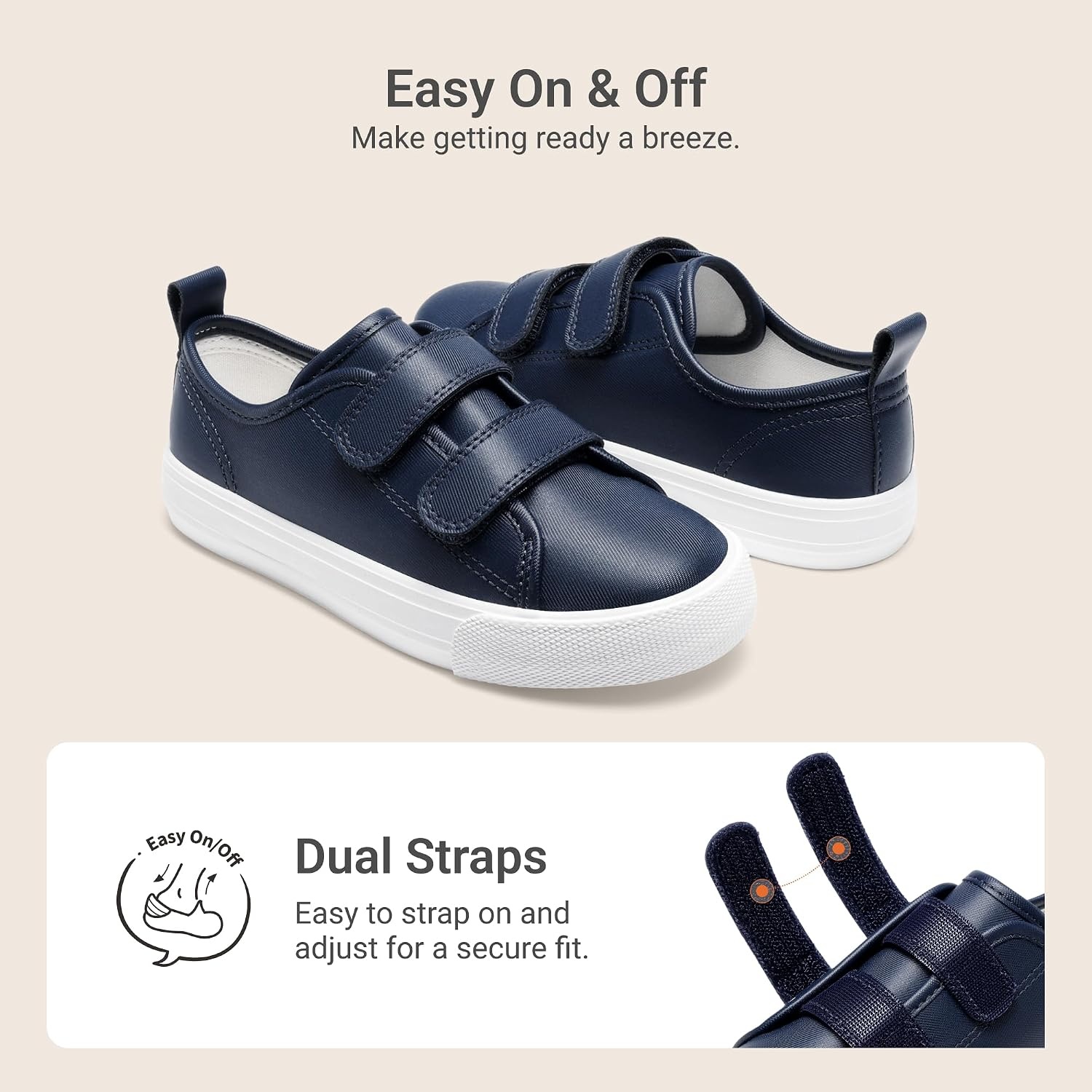 image:imageDREAM PAIRS Kids Sneakers Hook amp Loops Playful cartoon design Breathable upper Lightweight Girls toddler Canvas ShoesDenim Blue