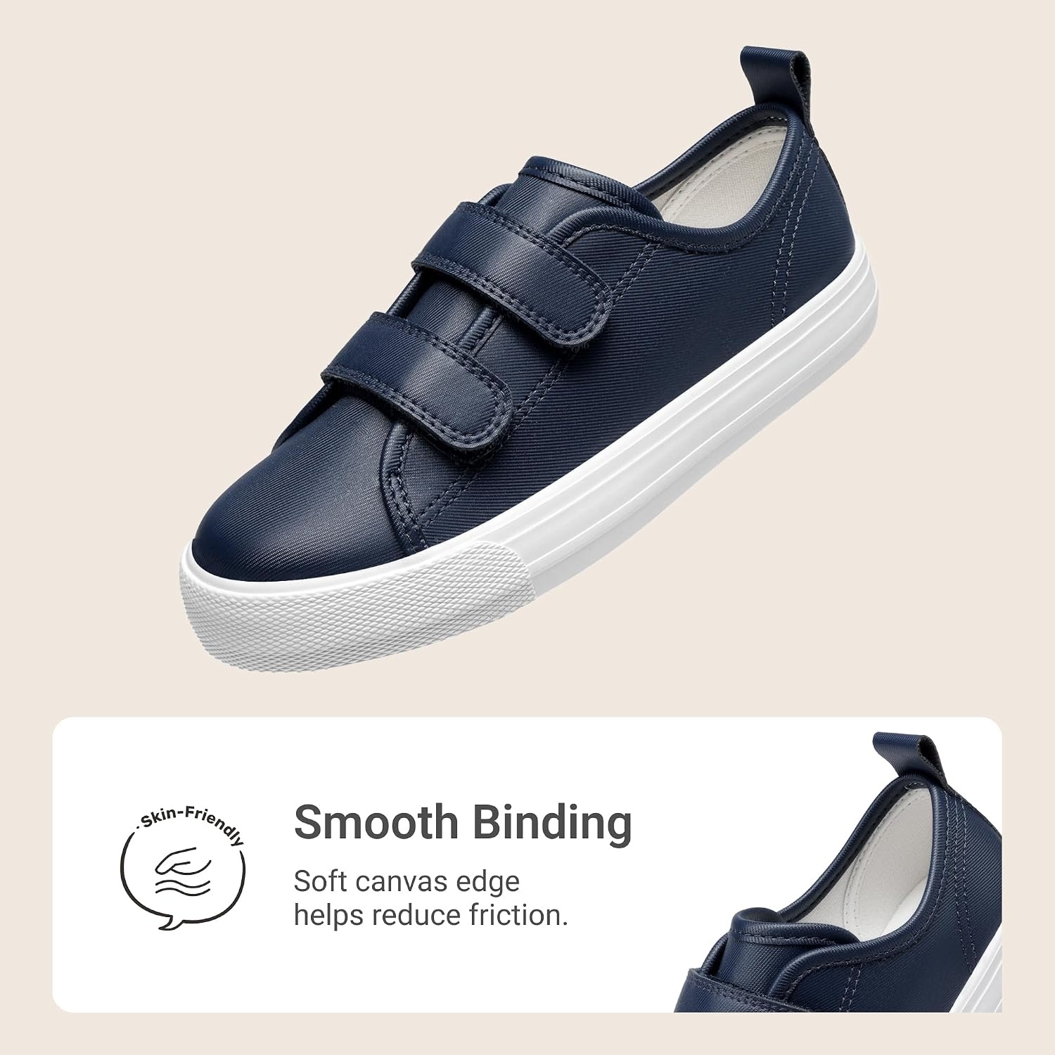 image:imageDREAM PAIRS Kids Sneakers Hook amp Loops Playful cartoon design Breathable upper Lightweight Girls toddler Canvas ShoesDenim Blue