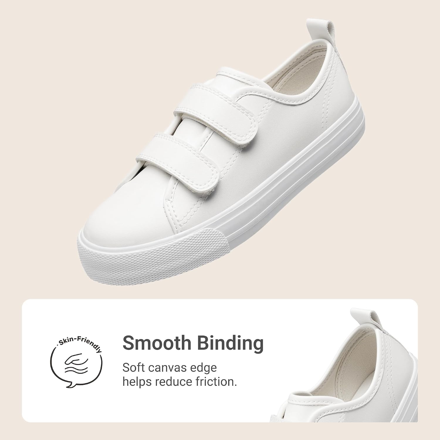 image:imageDREAM PAIRS Kids Sneakers Hook amp Loops Playful cartoon design Breathable upper Lightweight Girls toddler Canvas ShoesWhite