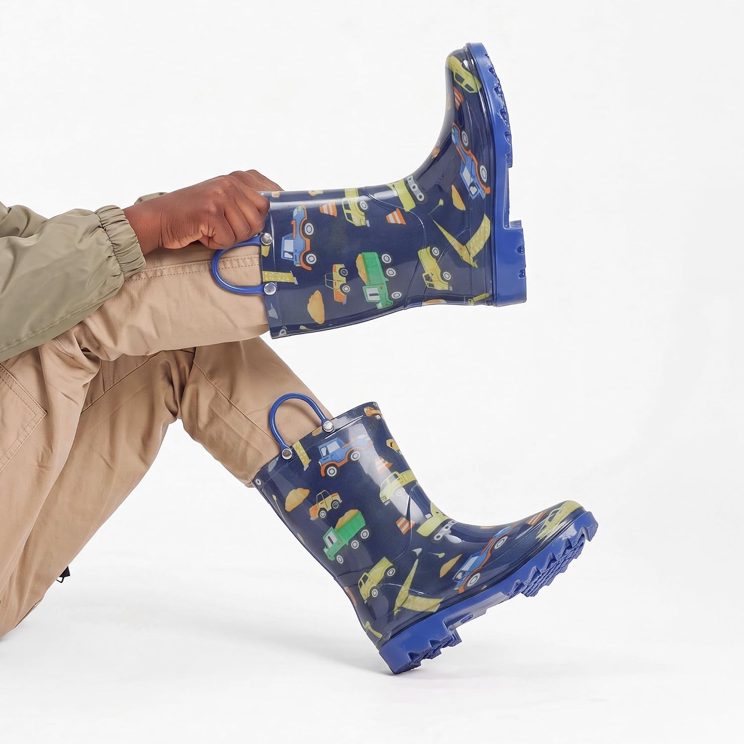 image:imageDREAM PAIRS Kids Waterproof Rain Boots LightweightNonSlip OutsoleOutdoor Rainy PlayCute Printed PatternsUnisex Boys Girls ToddlerDark Blue