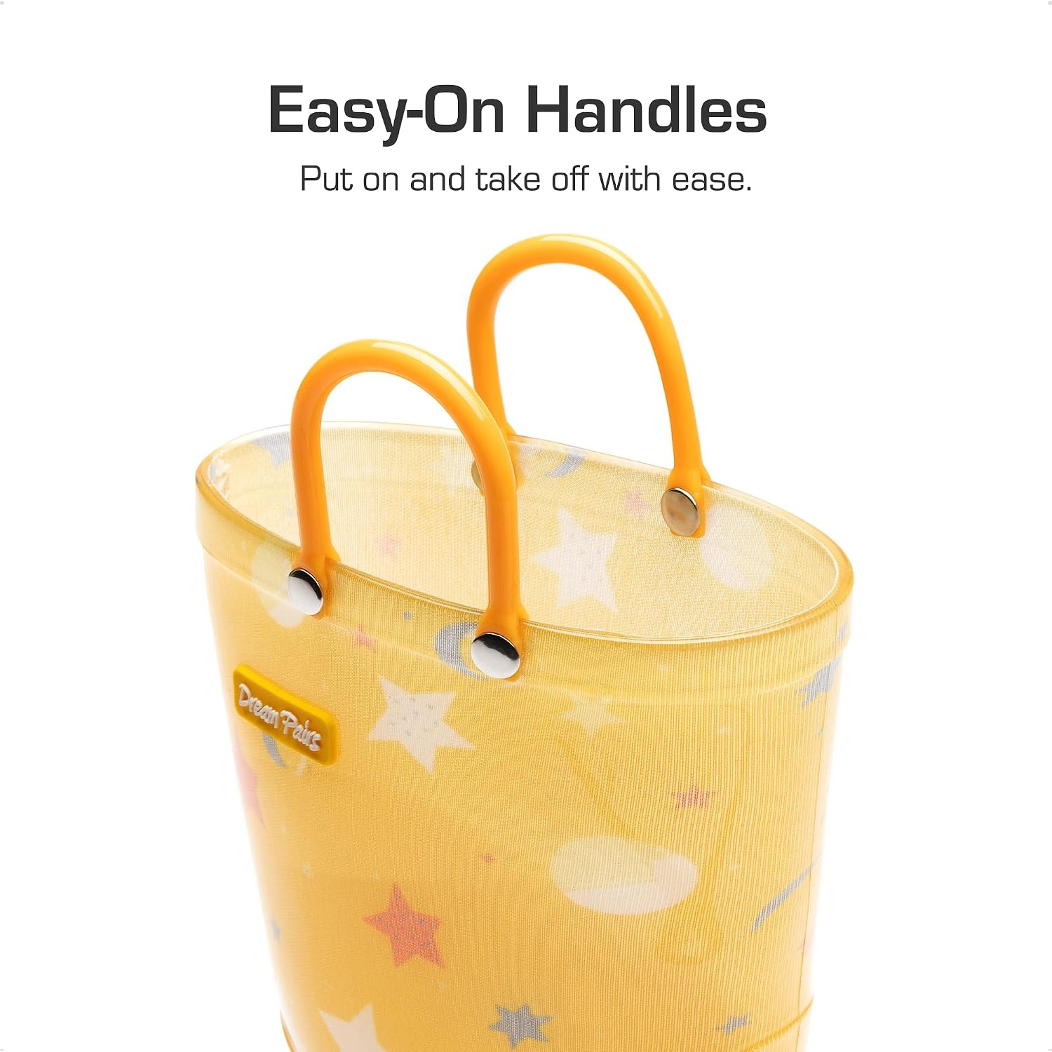 image:imageDREAM PAIRS Kids Waterproof Rain Boots LightweightNonSlip OutsoleOutdoor Rainy PlayCute Printed PatternsUnisex Boys Girls ToddlerOrange