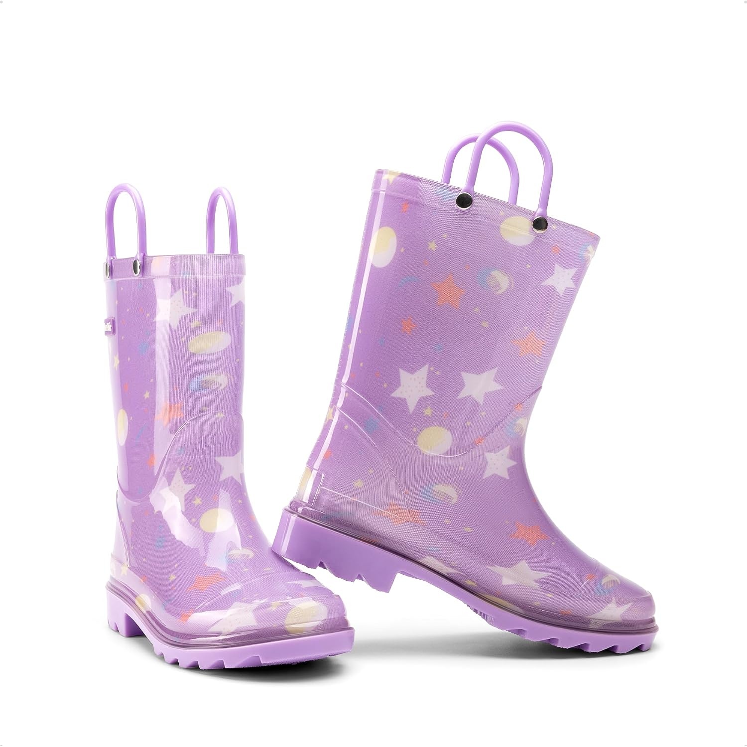 image:imageDREAM PAIRS Kids Waterproof Rain Boots LightweightNonSlip OutsoleOutdoor Rainy PlayCute Printed PatternsUnisex Boys Girls ToddlerPurple