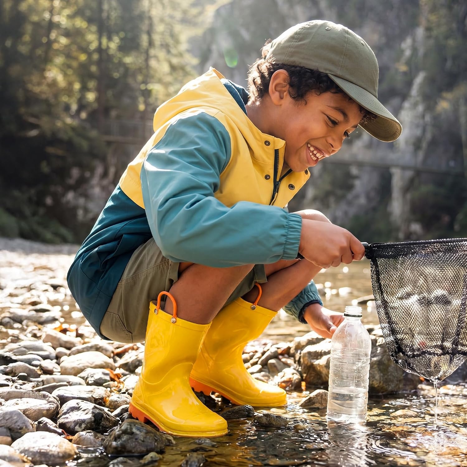 image:imageDREAM PAIRS Kids Waterproof Rain Boots LightweightNonSlip OutsoleOutdoor Rainy PlayCute Printed PatternsUnisex Boys Girls ToddlerYellow