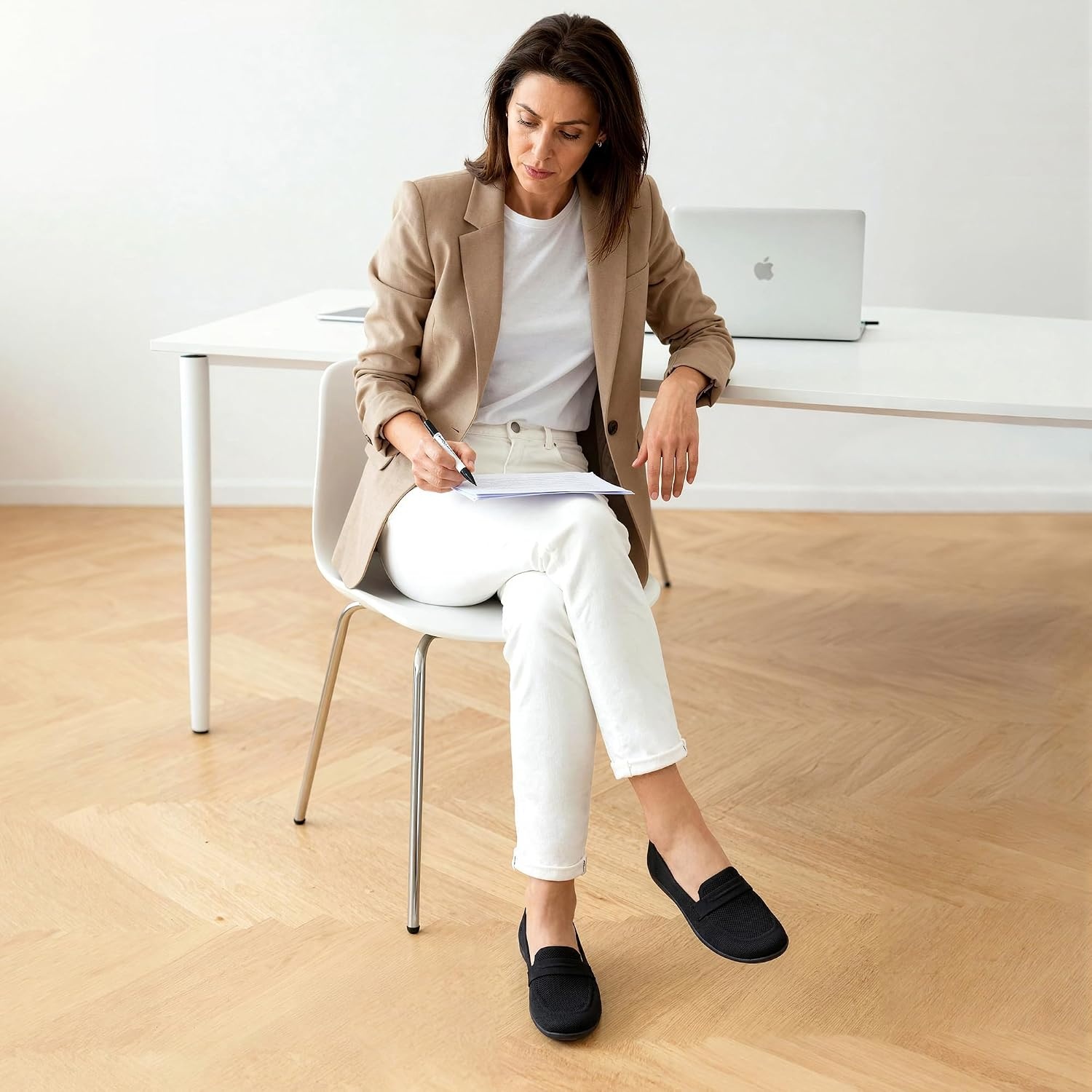 image:imageDREAM PAIRS Women Comfort Wide Toe Barefoot Knit Loafers Zerodrop barefoot sole Wide toe box with arch support with breathable upper foldable loafer for daily work businessBlack