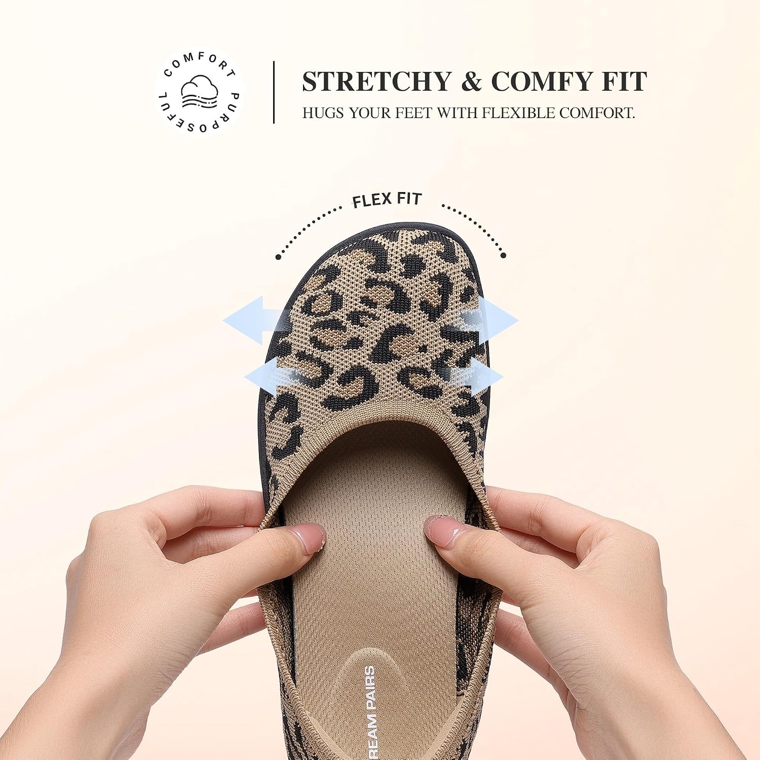 image:imageDREAM PAIRS Womens Ballet Flats Wide Toe Arch Support Comfort Barefoot Knit Breathable Foldable Antislip Flats Walking ShoesLeopard