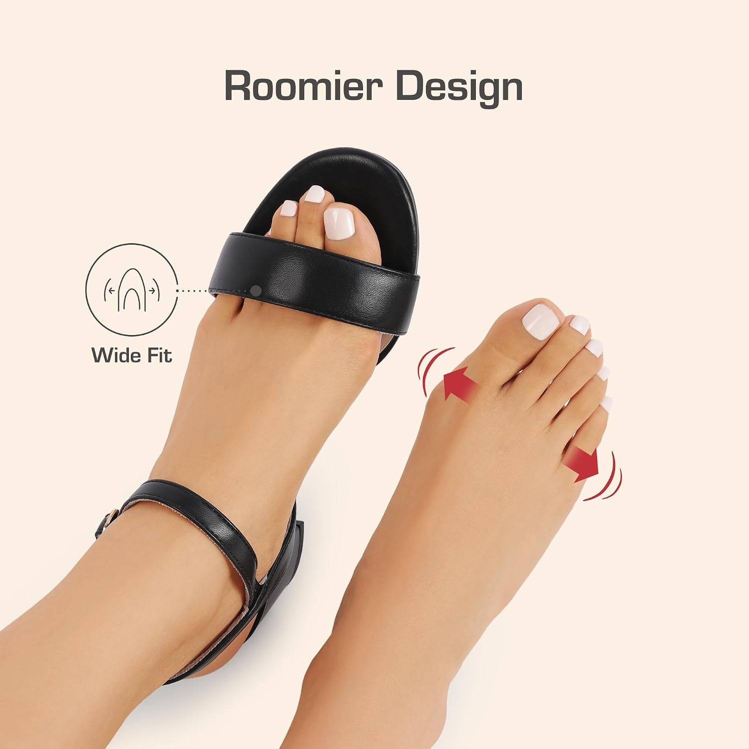 image:imageDREAM PAIRS Womens Chunky Low Heeled Sandals Comfortable Open Toe Ankle Strap Classic Short Block Sandals with Buckle for Daily Work Wedding PartyBlackpu