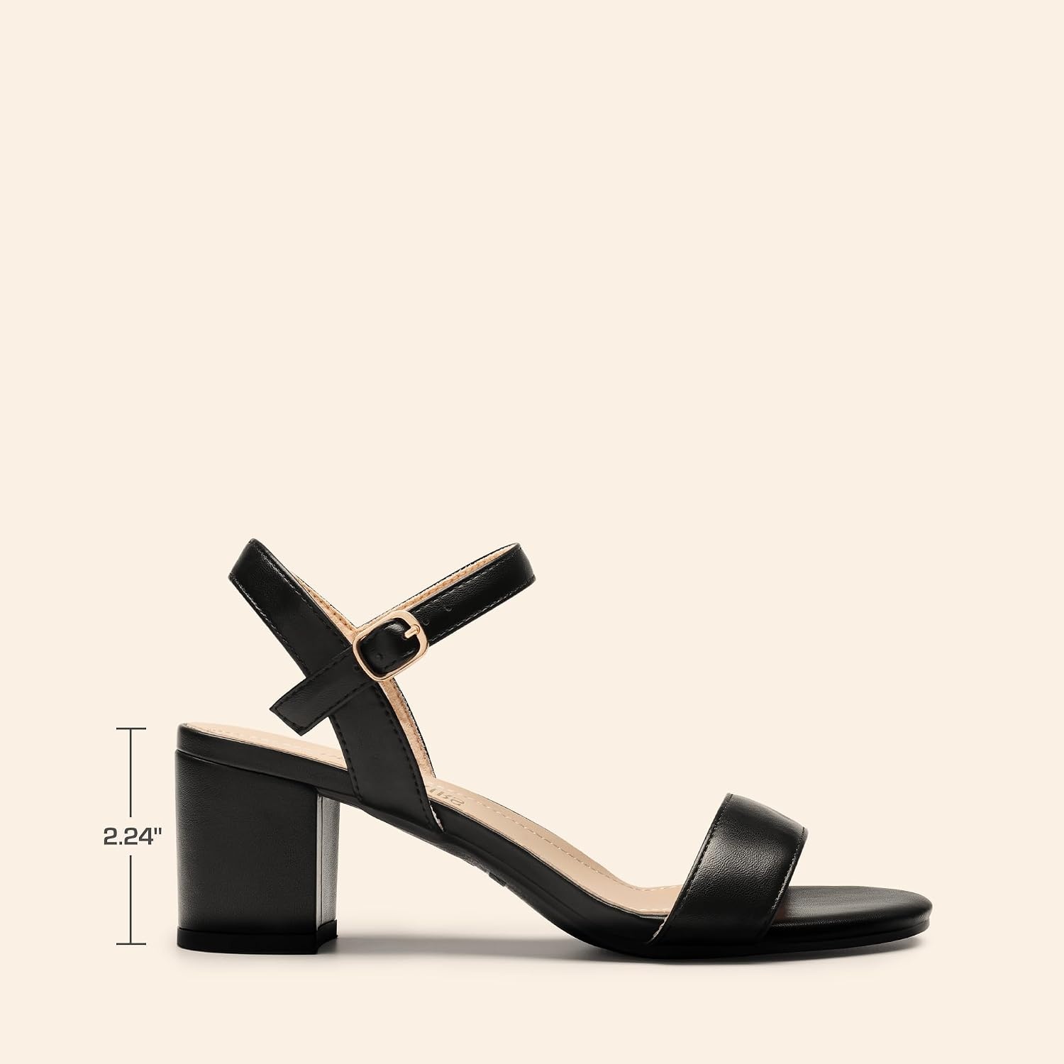 image:imageDREAM PAIRS Womens Chunky Low Heeled Sandals Comfortable Open Toe Ankle Strap Classic Short Block Sandals with Buckle for Daily Work Wedding PartyBlackpu