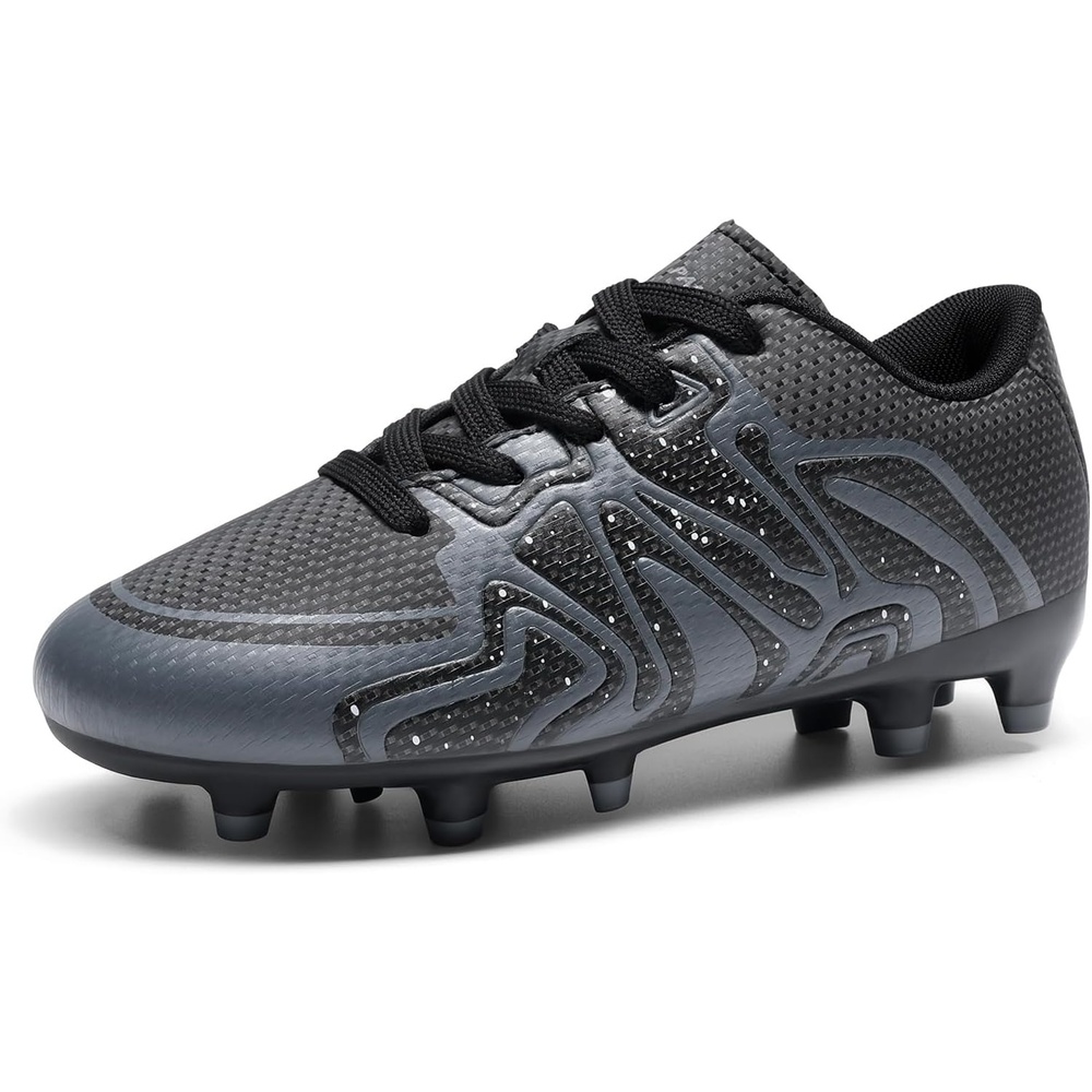 image:imageDREAM PAIRS Boys Girls Baseball Soccer Cleats Football Kids Toddler Youth Comfortable Stable Lightweight Soccer Shoes Cleats with Cushioned InsoleBlackDarkGreyWhite