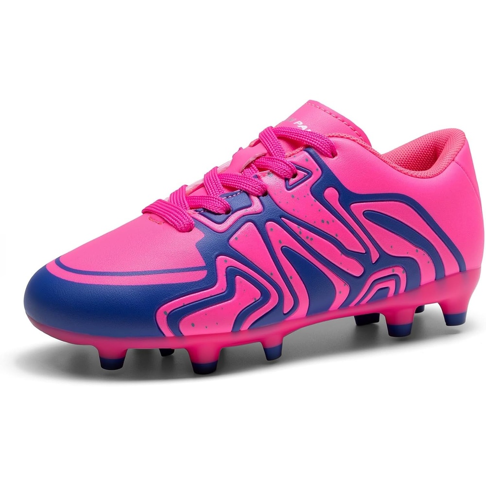 image:imageDREAM PAIRS Boys Girls Baseball Soccer Cleats Football Kids Toddler Youth Comfortable Stable Lightweight Soccer Shoes Cleats with Cushioned InsoleFuchsiaPinkRoyalBlue