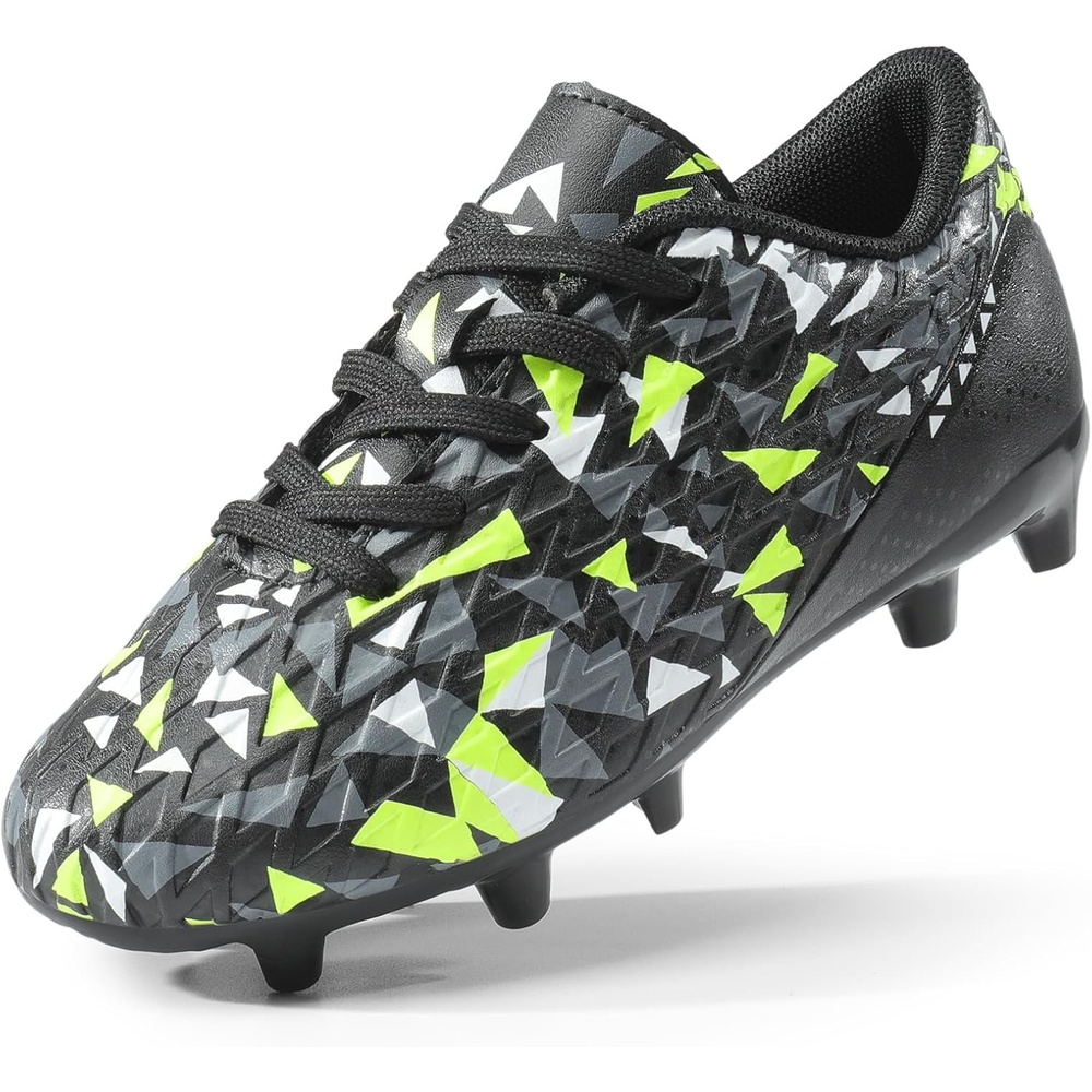 image:imageDREAM PAIRS Boys Girls Soccer Cleats Youth Firm Ground Athletic Outdoor Training Football Shoes for Little Kid Big Kid ToddlerBlackNeonGreen
