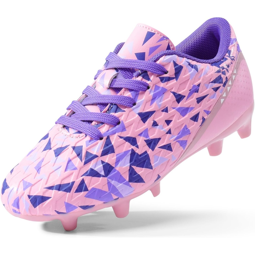 image:imageDREAM PAIRS Boys Girls Soccer Cleats Youth Firm Ground Athletic Outdoor Training Football Shoes for Little Kid Big Kid ToddlerPinkPurple