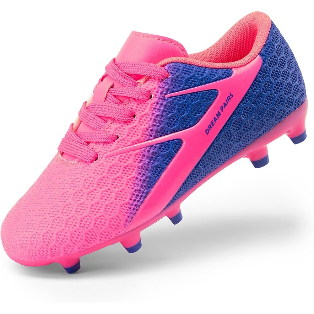 image:imageDREAM PAIRS Girl Toddler Boys Soccer Cleats Textured Upper Improves Control Rubber Outsole Boosts Grip EVA Footbed Adds Cushioning Arch Support Reduces FatigueBluePink