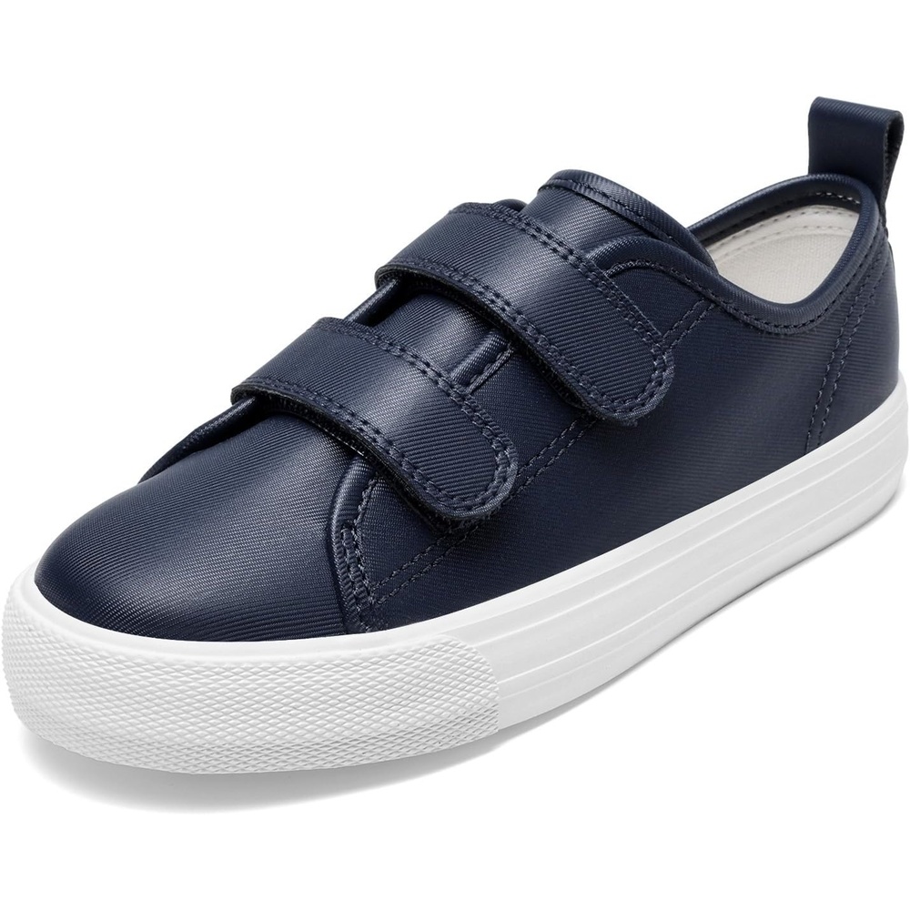image:imageDREAM PAIRS Kids Sneakers Hook amp Loops Playful cartoon design Breathable upper Lightweight Girls toddler Canvas ShoesDenim Blue