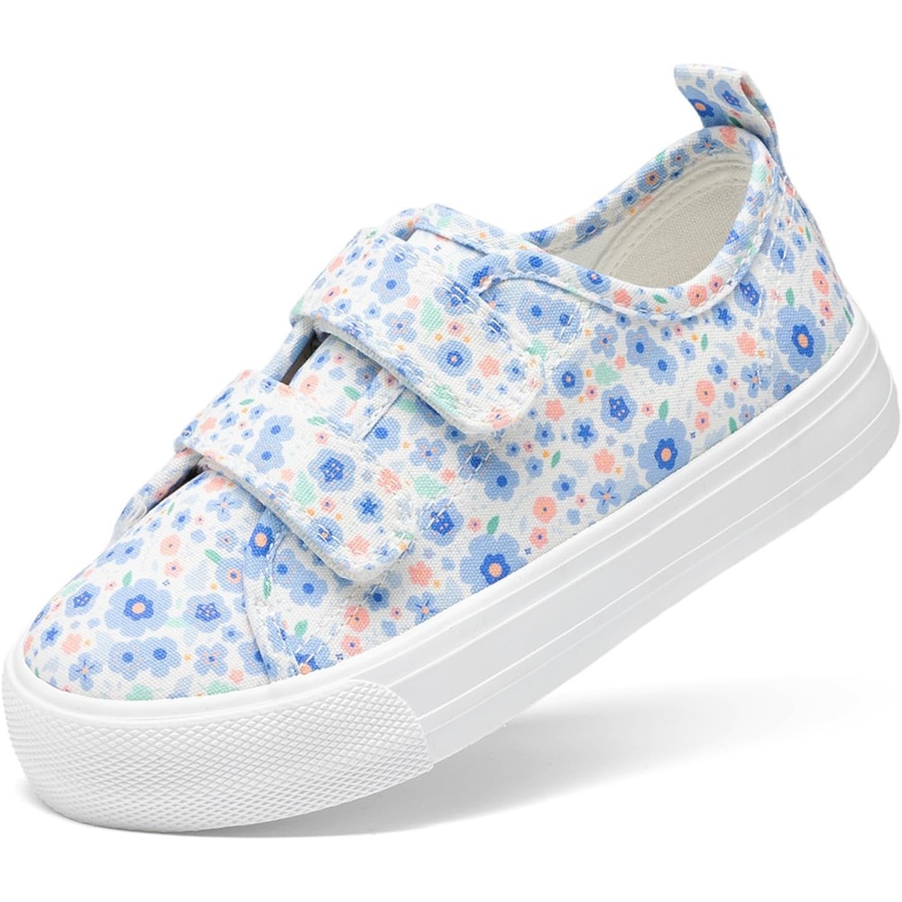 image:imageDREAM PAIRS Kids Sneakers Hook amp Loops Playful cartoon design Breathable upper Lightweight Girls toddler Canvas ShoesLight BluePink