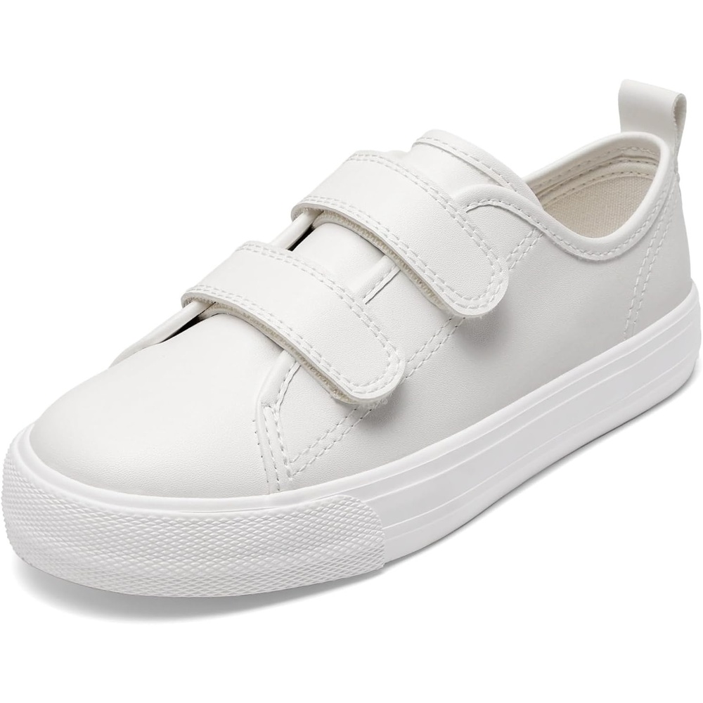 image:imageDREAM PAIRS Kids Sneakers Hook amp Loops Playful cartoon design Breathable upper Lightweight Girls toddler Canvas ShoesWhite
