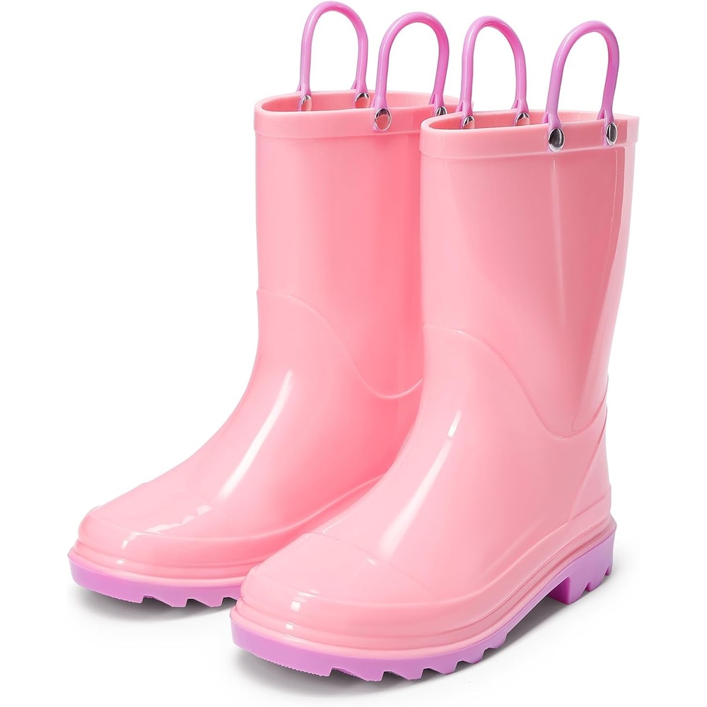 image:imageDREAM PAIRS Kids Waterproof Rain Boots LightweightNonSlip OutsoleOutdoor Rainy PlayCute Printed PatternsUnisex Boys Girls ToddlerPink