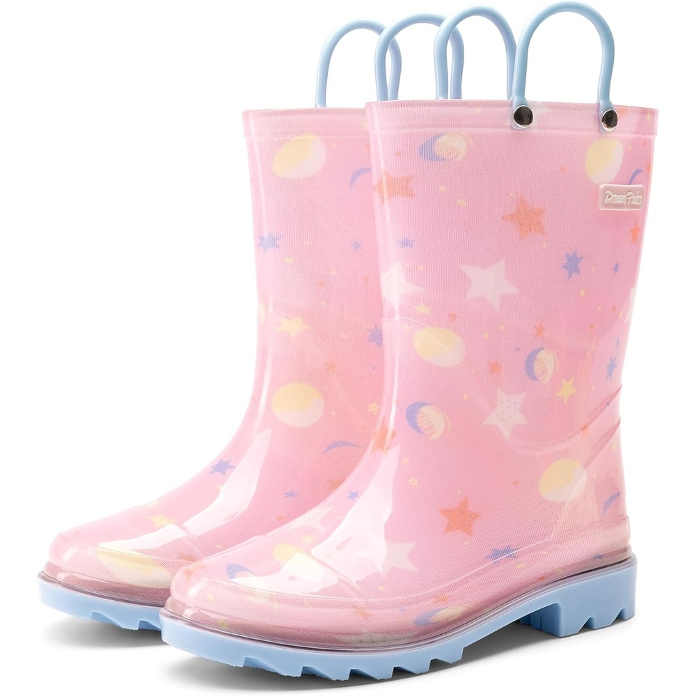 image:imageDREAM PAIRS Kids Waterproof Rain Boots LightweightNonSlip OutsoleOutdoor Rainy PlayCute Printed PatternsUnisex Boys Girls ToddlerPink Multi