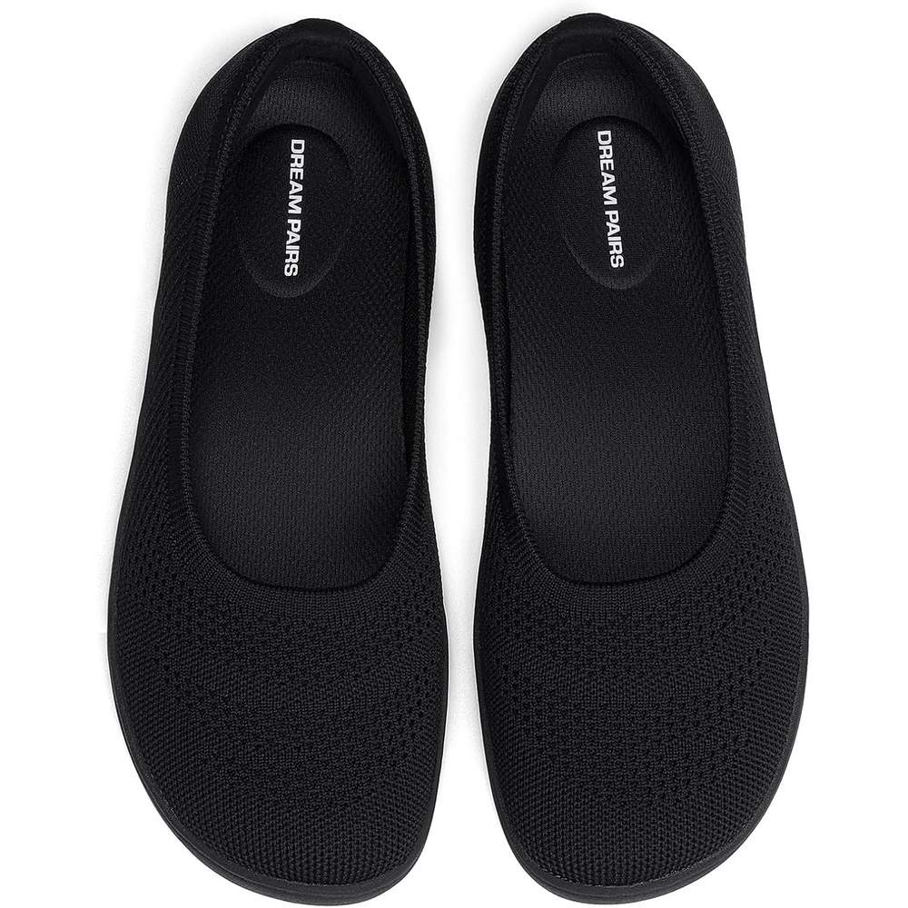 image:imageDREAM PAIRS Womens Ballet Flats Wide Toe Arch Support  Comfort Barefoot Knit Breathable Foldable Antislip Flats Walking ShoesBlack