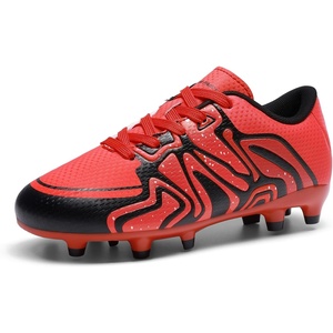 DREAM PAIRS Boys Girls Baseball Soccer Cleats | Football Kids Toddler Youth Comfortable Stable Lightweight Soccer Shoes Cleats with Cushioned Insole(Red/Black/Silver)