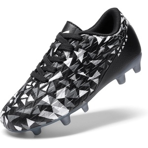 DREAM PAIRS Boys Girls Soccer Cleats | Youth Firm Ground Athletic Outdoor Training Football Shoes for Little Kid, Big Kid, Toddler(Black)