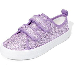 DREAM PAIRS Kids Sneakers Hook & Loops | Playful cartoon design, Breathable upper, Lightweight, Girls toddler Canvas Shoes(Purple)
