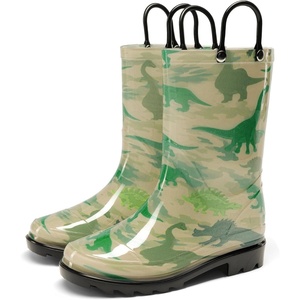DREAM PAIRS Kids Waterproof Rain Boots | Lightweight,Non-Slip Outsole,Outdoor Rainy Play,Cute Printed Patterns,Unisex Boys Girls Toddler(Camo)