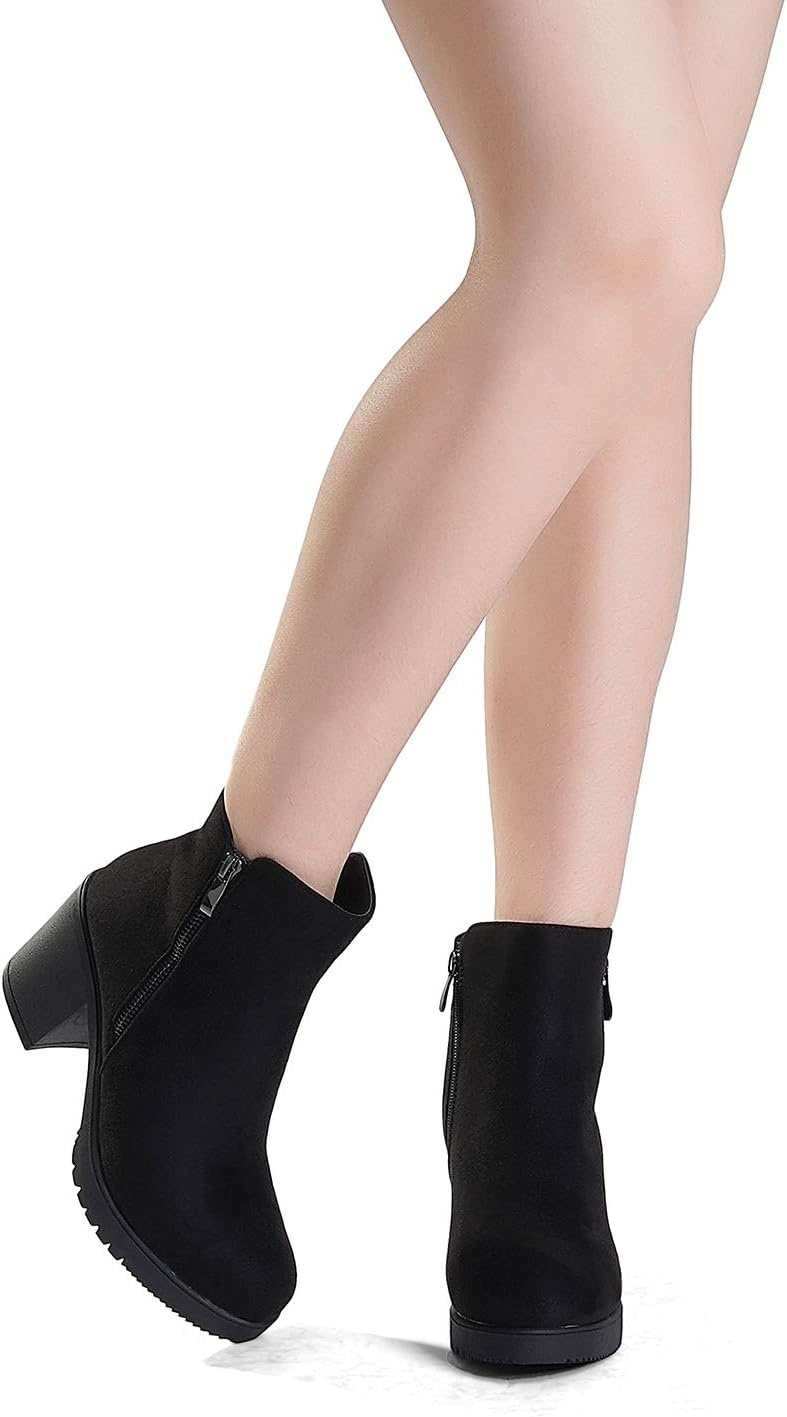 image:imageDREAM PAIRS Womens Chunky Heel Platform Ankle BootsBlack