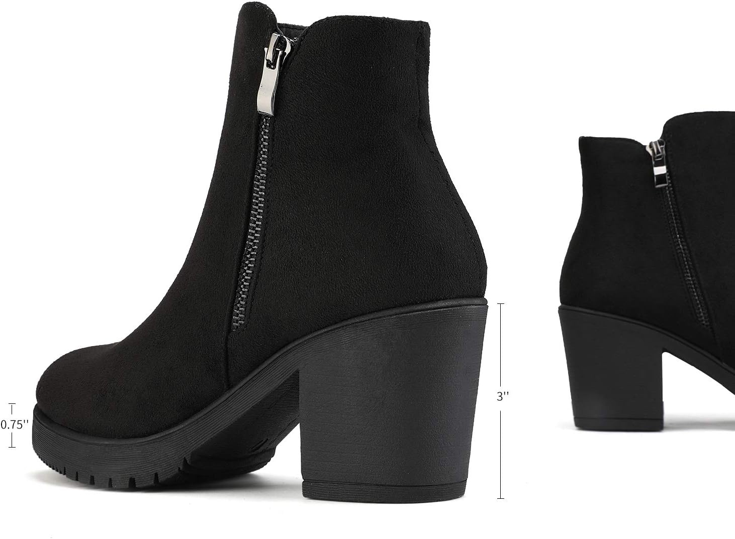 image:imageDREAM PAIRS Womens Chunky Heel Platform Ankle BootsBlack