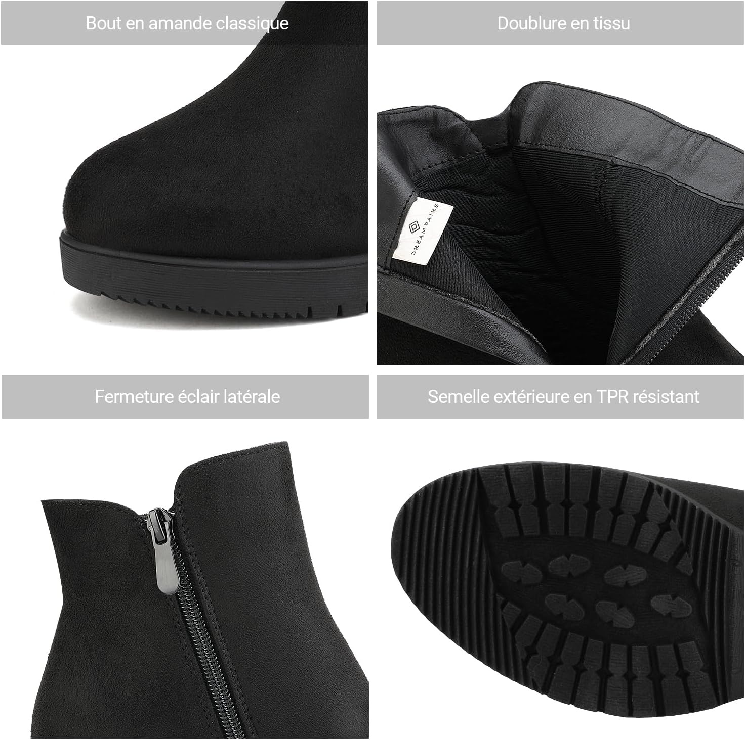 image:imageDREAM PAIRS Womens Chunky Heel Platform Ankle BootsBlack
