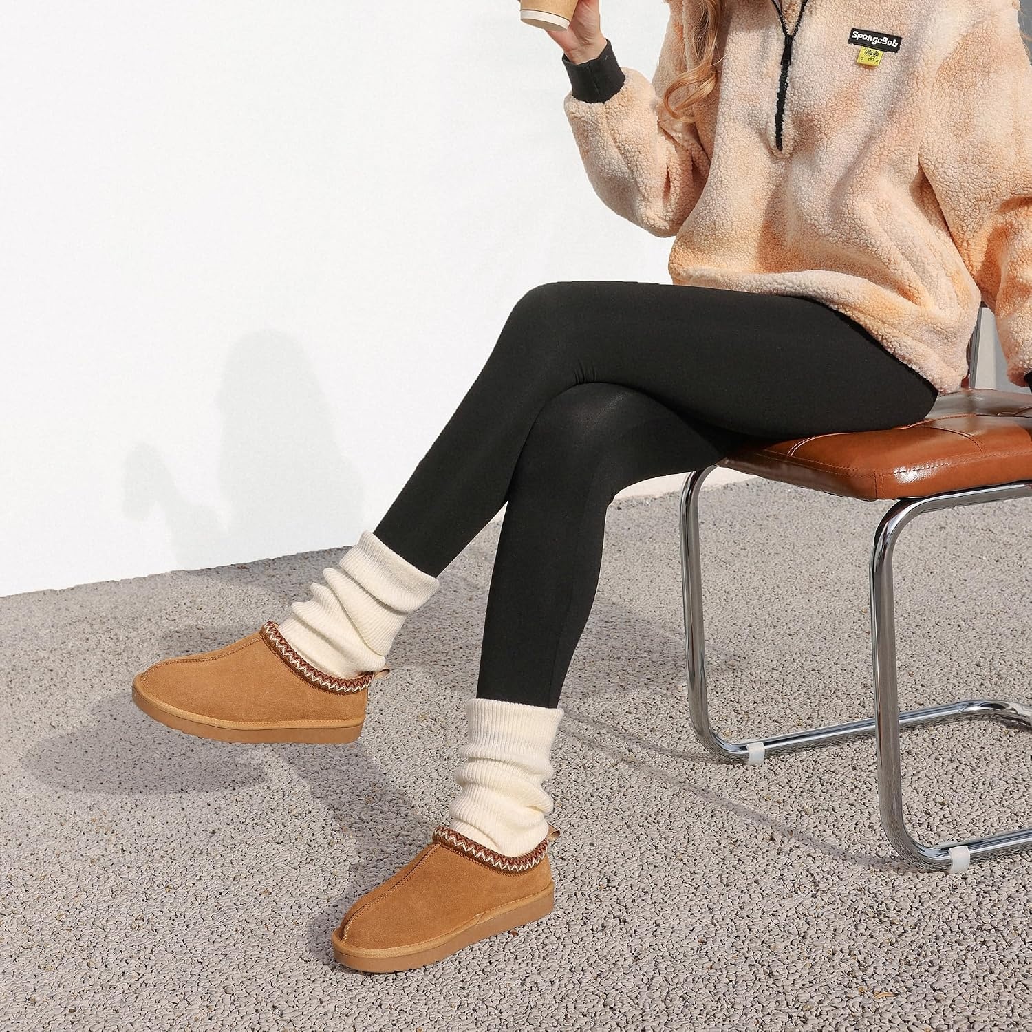 image:imageDREAM PAIRS Womens Fuzzy Cozy Indoor SlippersChestnut