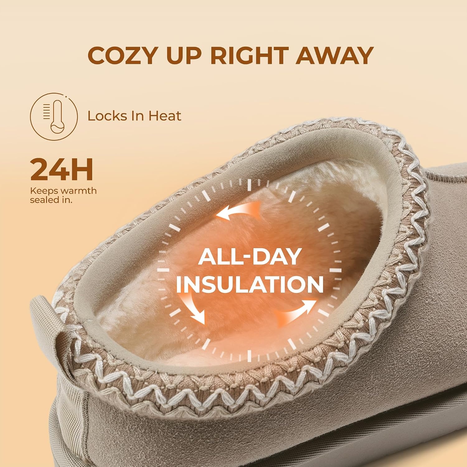 image:imageDREAM PAIRS Womens Fuzzy Cozy Indoor SlippersSand