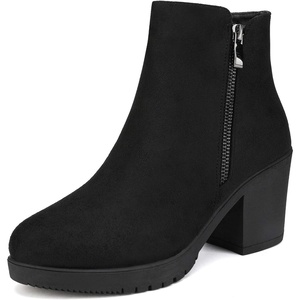 DREAM PAIRS Women’s Chunky Heel Platform Ankle Boots(Black)