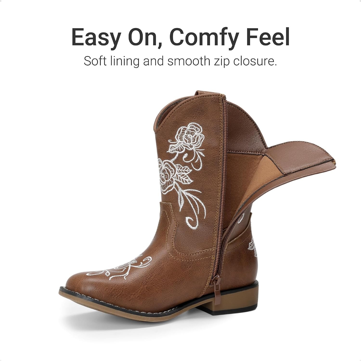 image:imageDREAM PAIRS Girls Cowboy Cowgirl Western BootsBrown