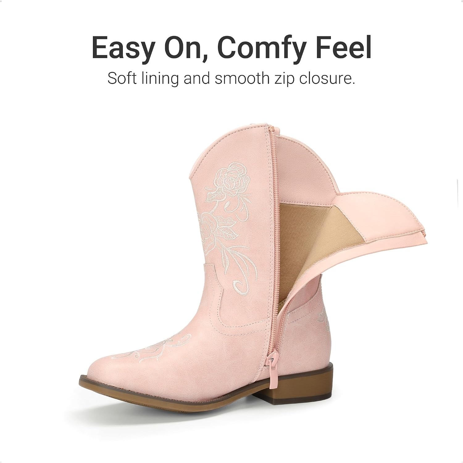 image:imageDREAM PAIRS Girls Cowboy Cowgirl Western BootsPink