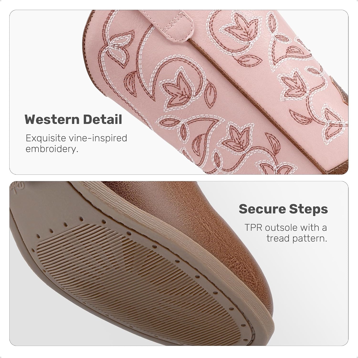 image:imageDREAM PAIRS Girls Cowboy Cowgirl Western BootsPinkBrown