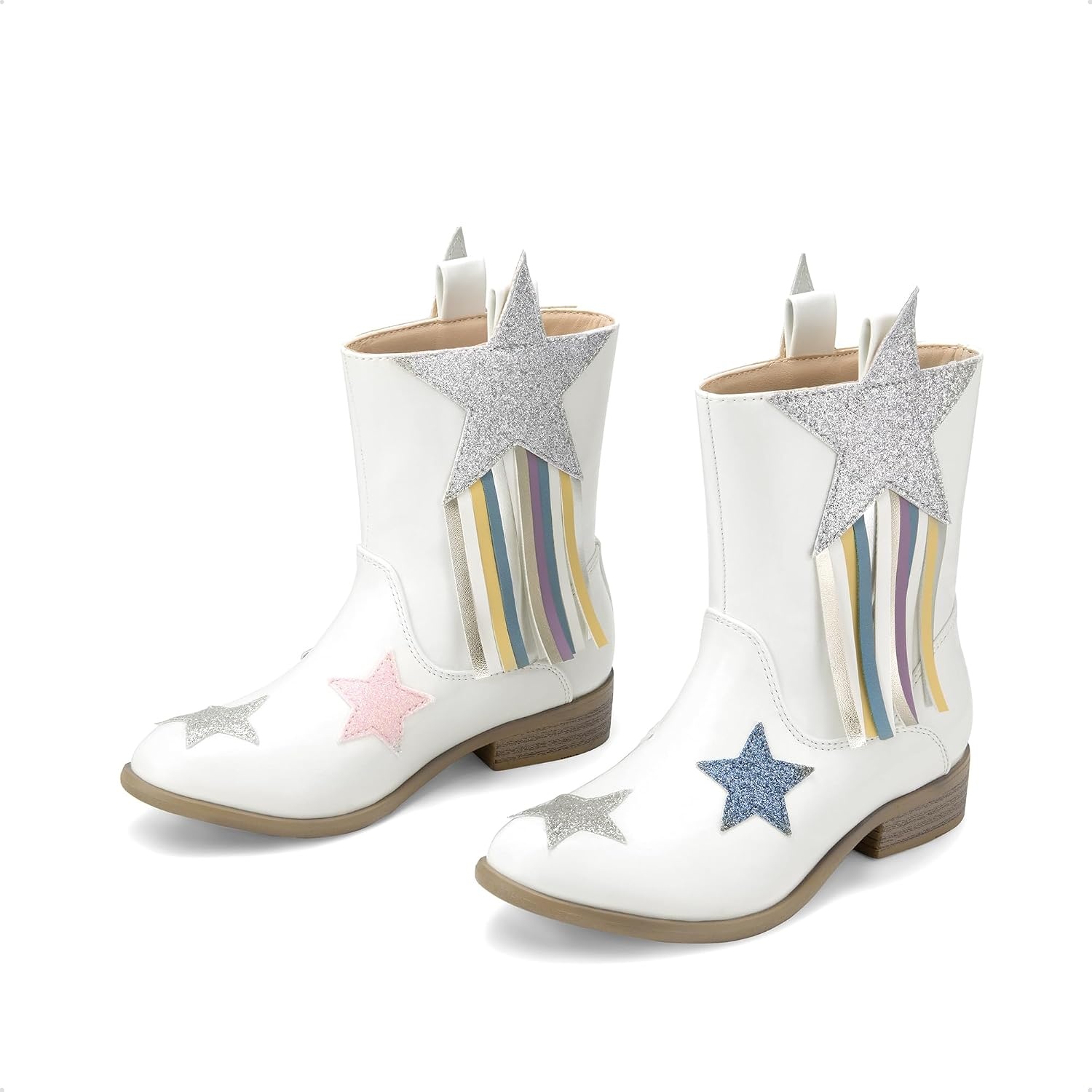 image:imageDREAM PAIRS Girls Cowgirl Mid Calf BootsWhitepu
