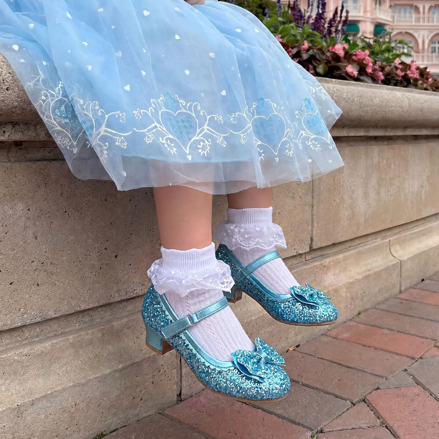 image:imageDREAM PAIRS Girls Glitter Dress Shoes Mary Jane HeelsBlue