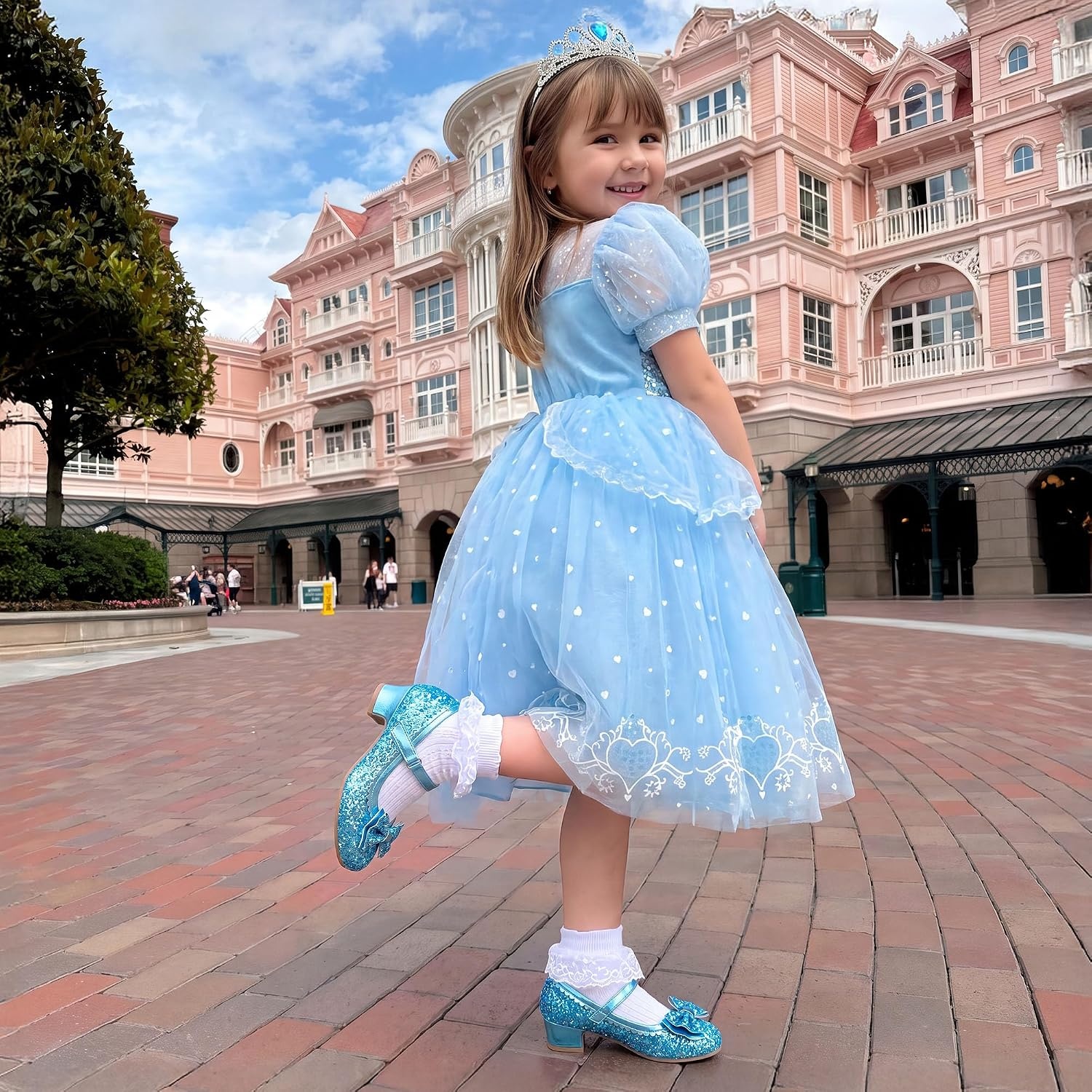 image:imageDREAM PAIRS Girls Glitter Dress Shoes Mary Jane HeelsBlue