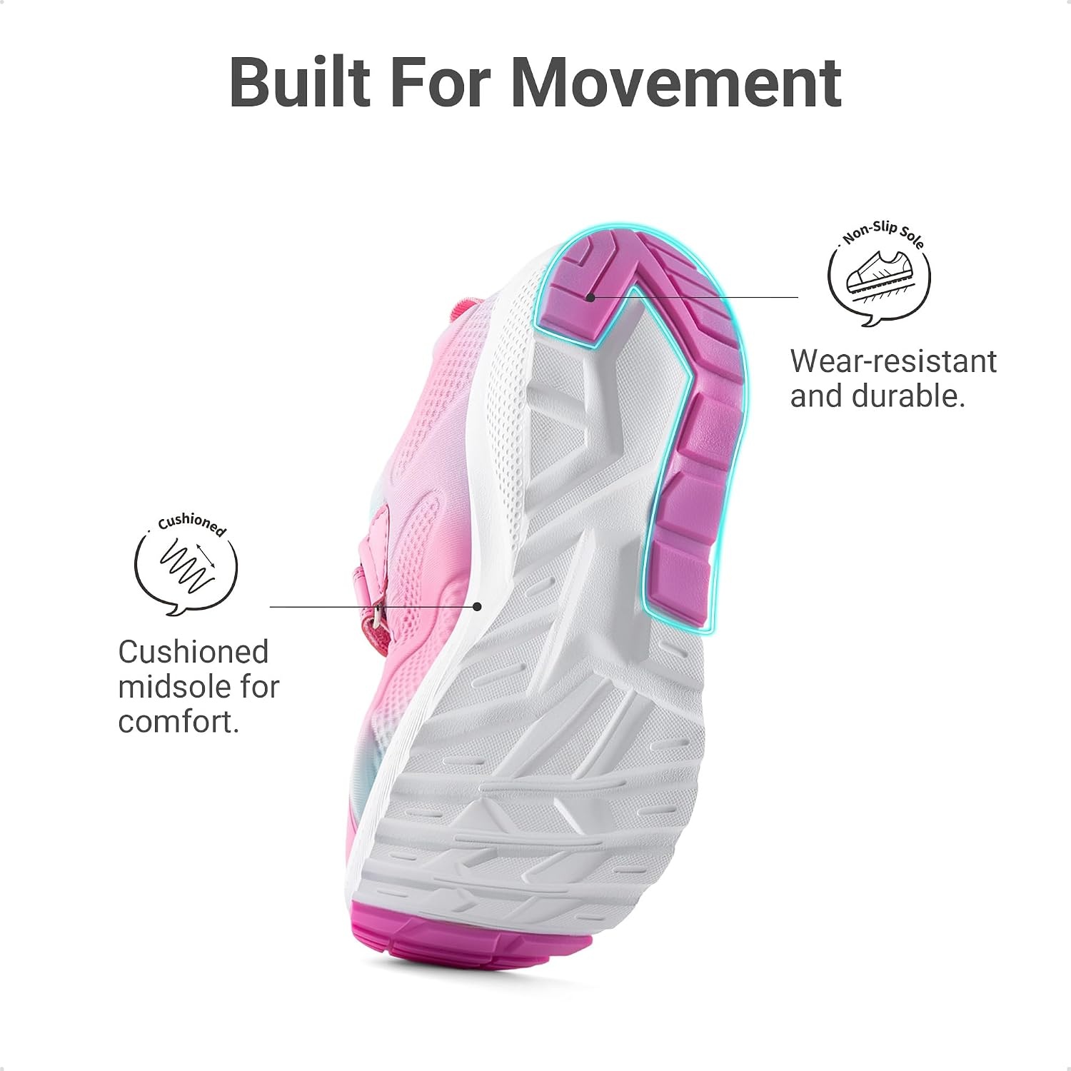 image:imageDREAM PAIRS Girls Shoes Tennis SneakersPinkGreen