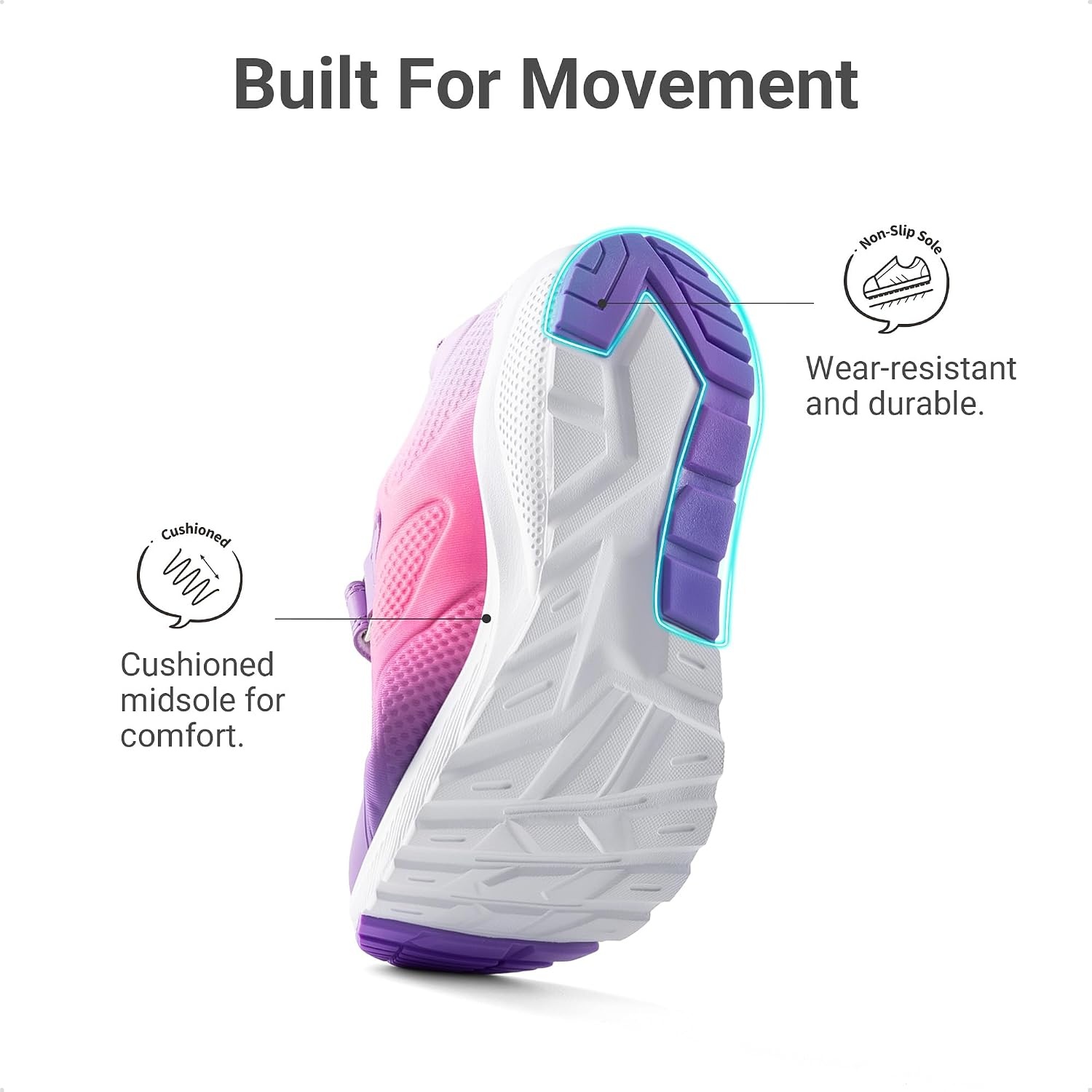 image:imageDREAM PAIRS Girls Shoes Tennis SneakersPurpleHot Pink
