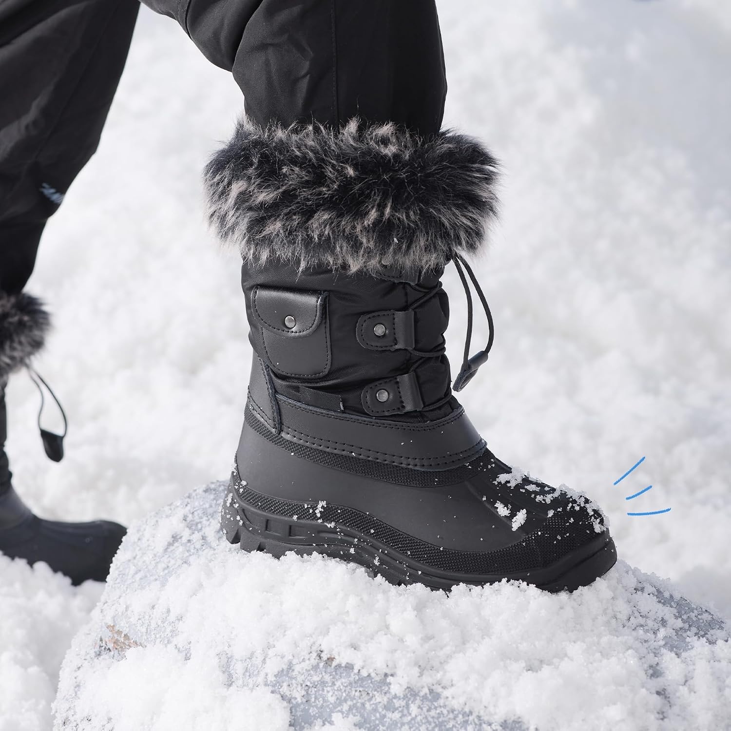 image:imageDREAM PAIRS Girls Snow Waterproof Winter BootsBlack