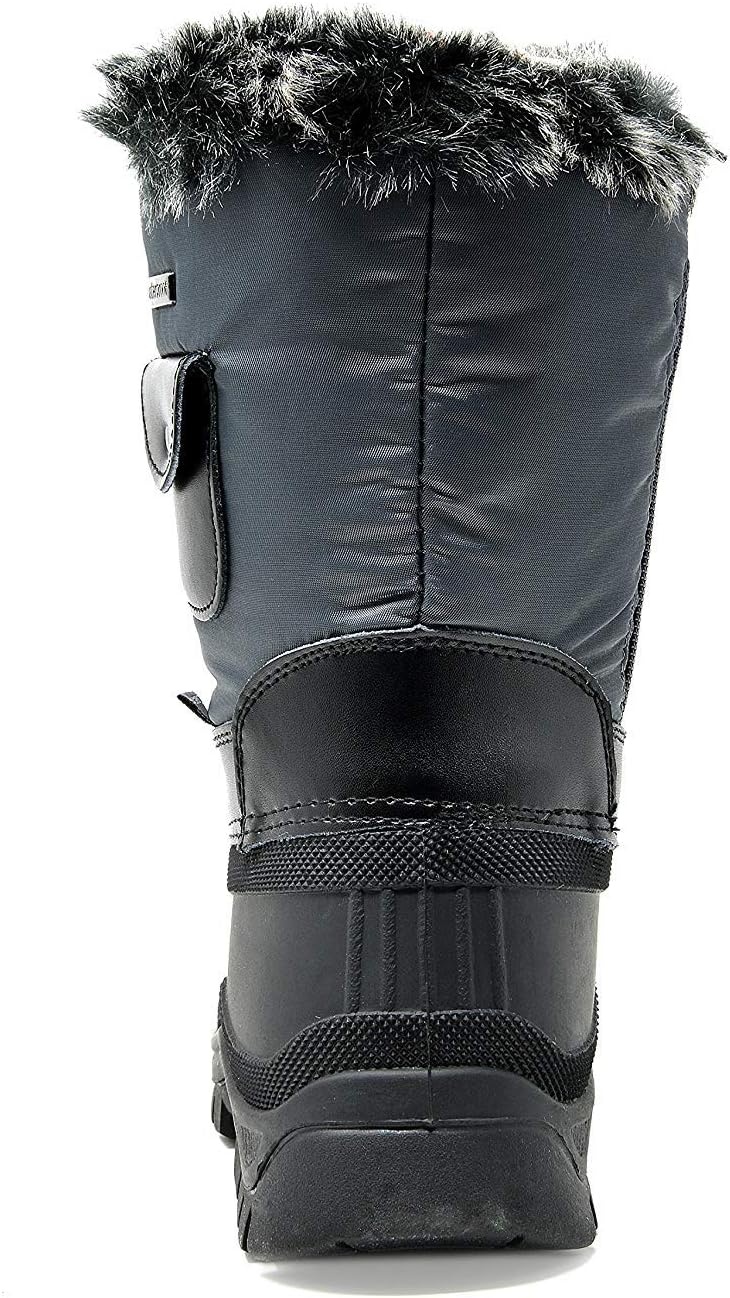 image:imageDREAM PAIRS Girls Snow Waterproof Winter BootsGreyBlack
