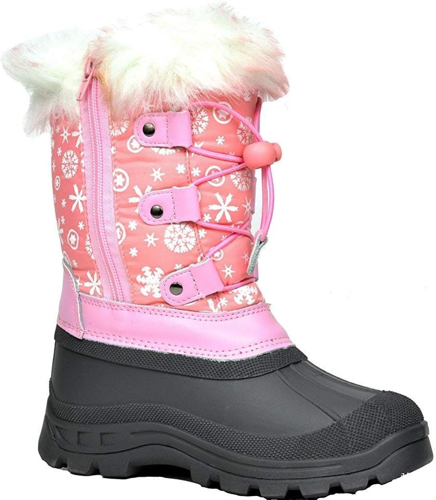 image:imageDREAM PAIRS Girls Snow Waterproof Winter BootsPink