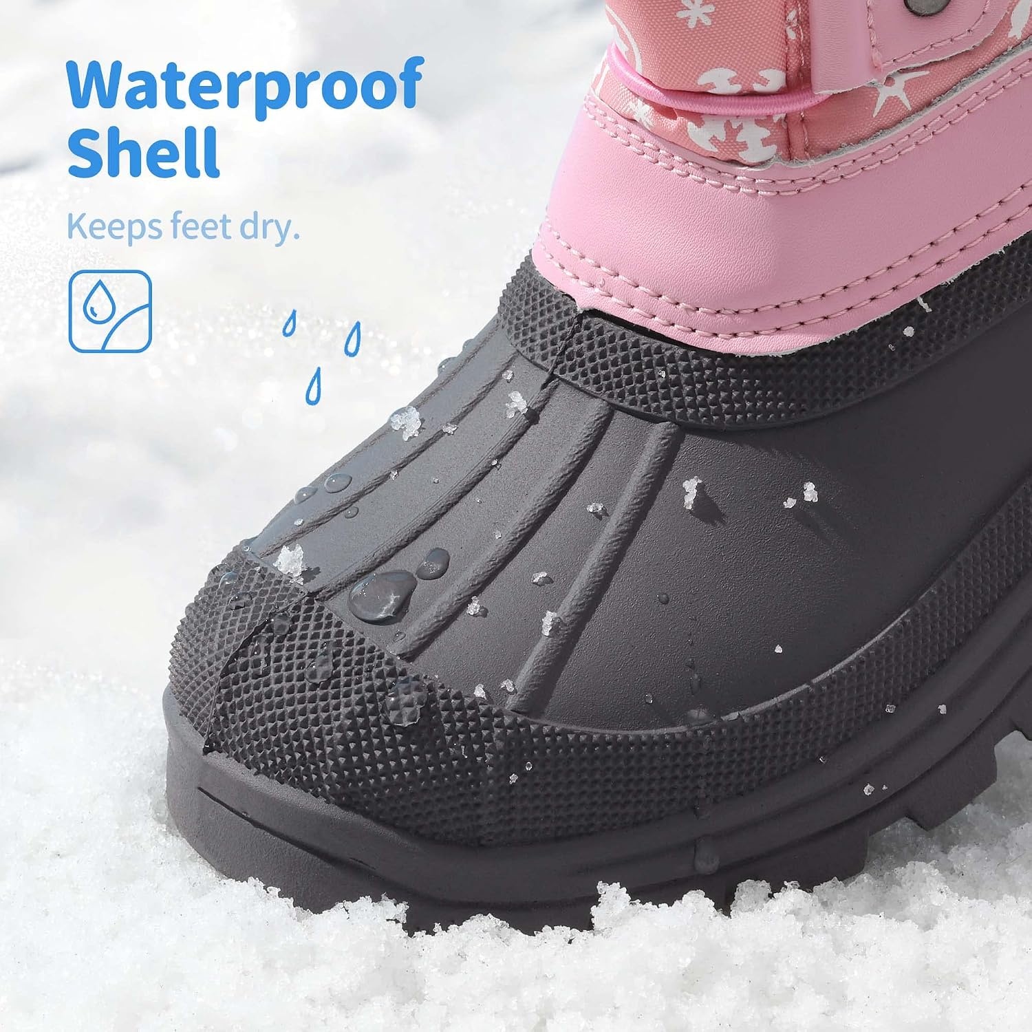 image:imageDREAM PAIRS Girls Snow Waterproof Winter BootsPink