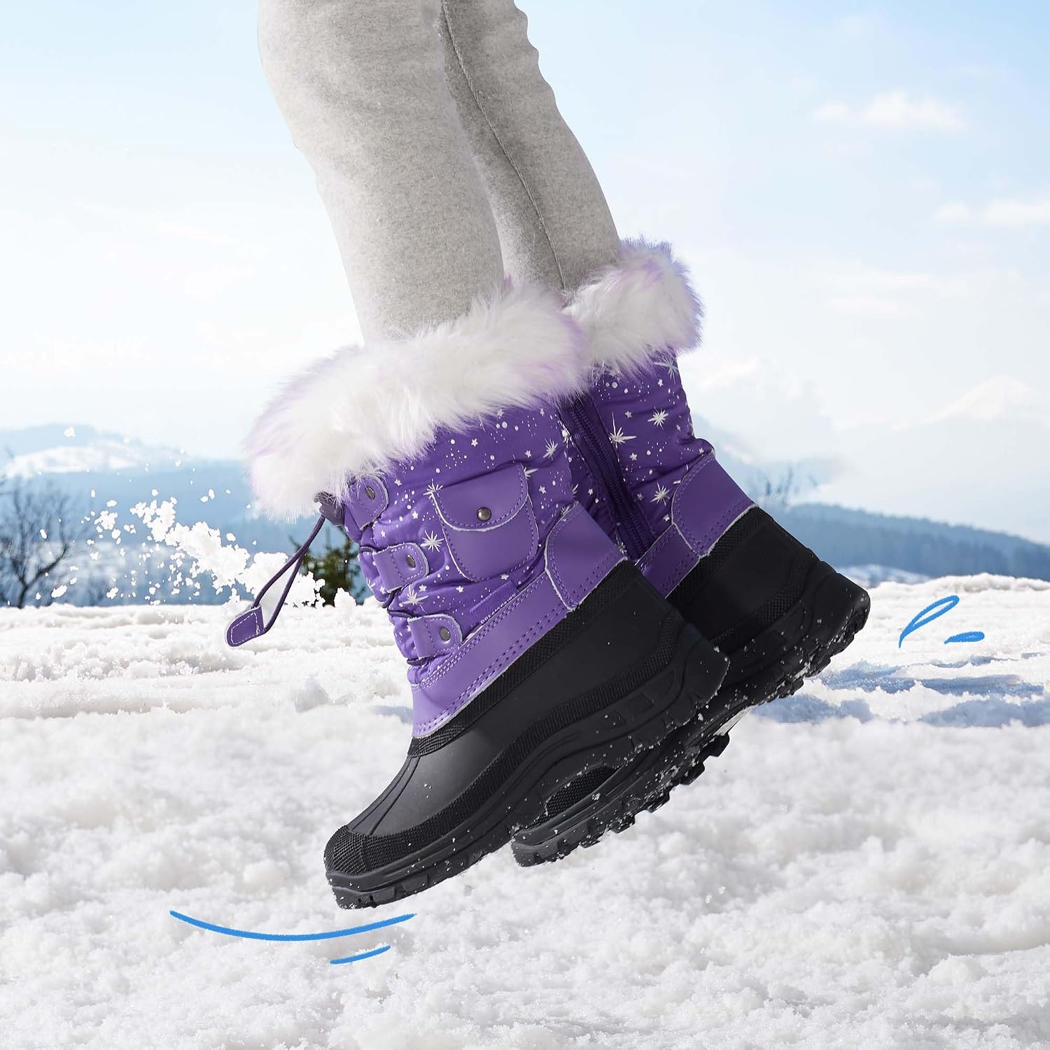 image:imageDREAM PAIRS Girls Snow Waterproof Winter BootsPurple