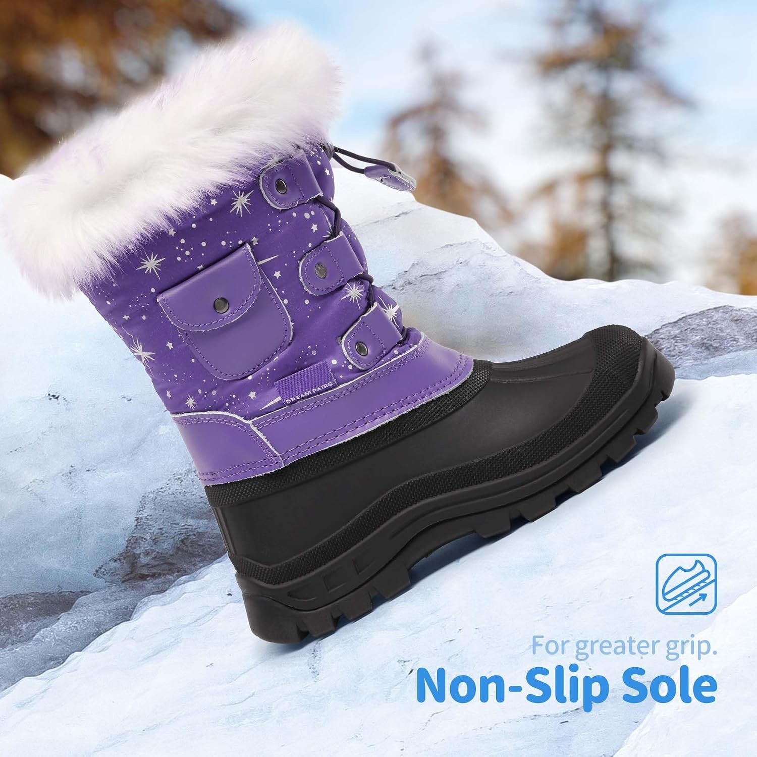 image:imageDREAM PAIRS Girls Snow Waterproof Winter BootsPurple