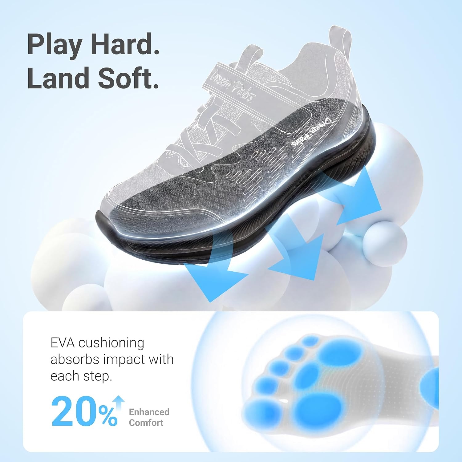 image:imageDREAM PAIRS Kids Shoes Tennis SneakersAll Black