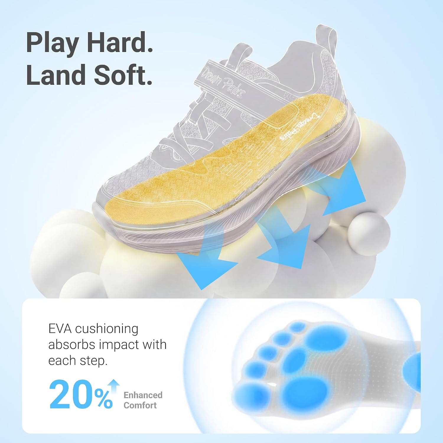 image:imageDREAM PAIRS Kids Shoes Tennis SneakersDark BlueYellow
